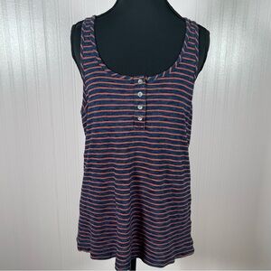 Madewell Racerback medium striped tank‎ top casual cotton stretch athletic beach